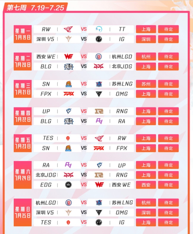 2021LPL夏季赛常规赛赛程 比赛时间 2021LPL夏季赛常规赛赛程 比赛时间