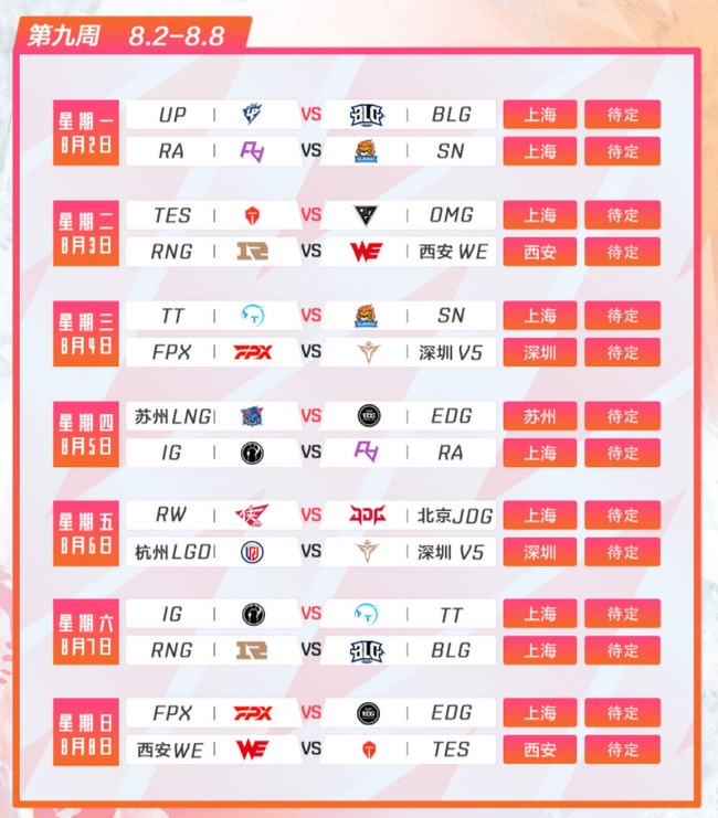 2021LPL夏季赛常规赛赛程 比赛时间 2021LPL夏季赛常规赛赛程 比赛时间